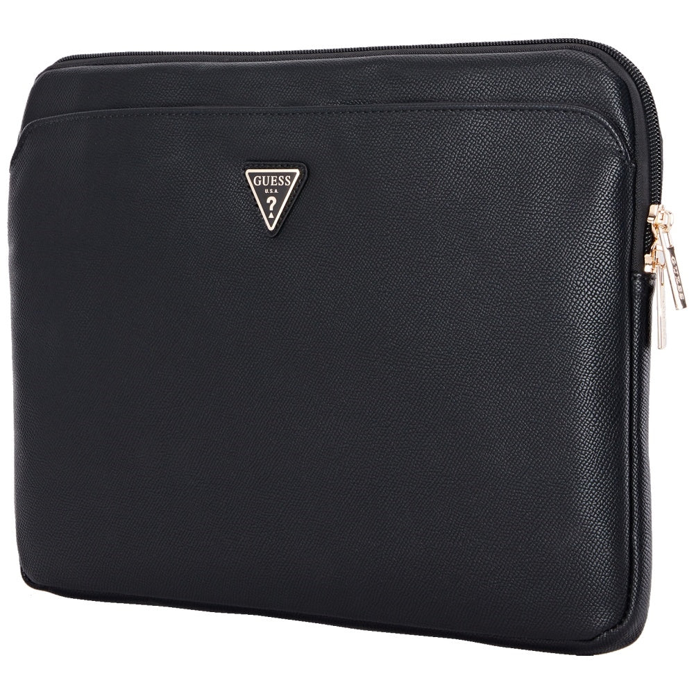 Funda Guess Grained Triangle Logo para Laptop de 14 pulgadas, Negra