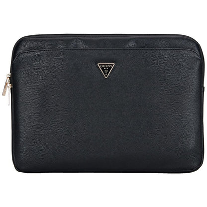 Funda Guess Grained Triangle Logo para Laptop de 14 pulgadas, Negra