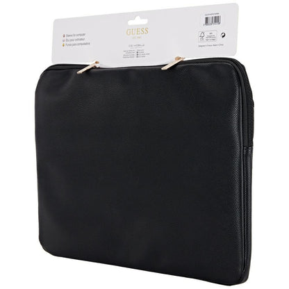 Funda Guess Grained Triangle Logo para Laptop de 14 pulgadas, Negra