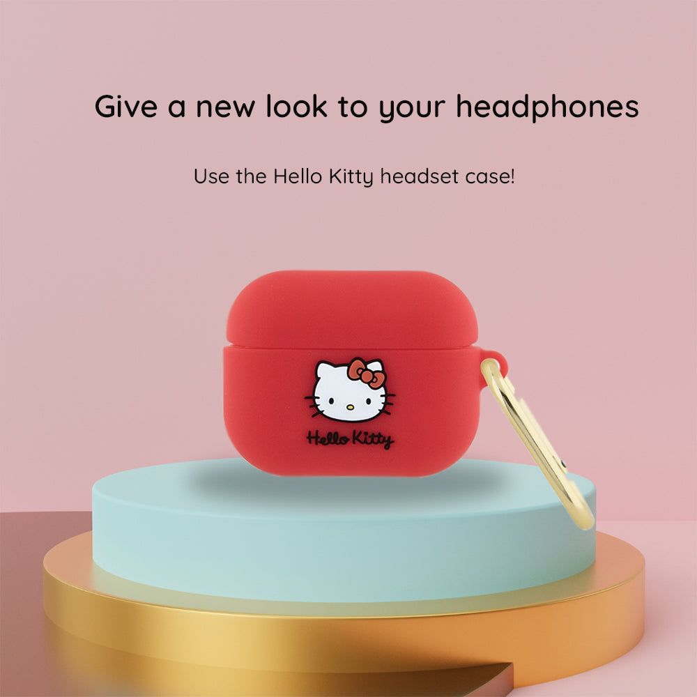 Funda Hello Kitty 3D Kitty Head para Apple AirPods Pro 2, Rosa