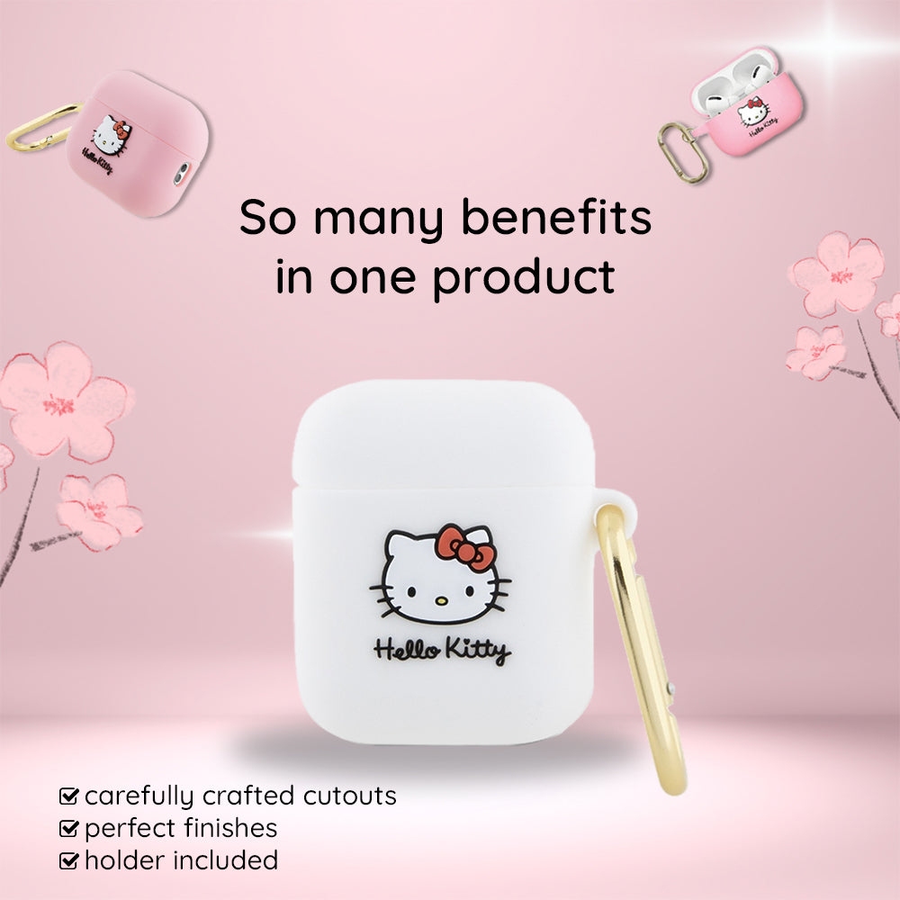Funda Hello Kitty 3D Kitty Head para Apple AirPods Pro 2, Rosa