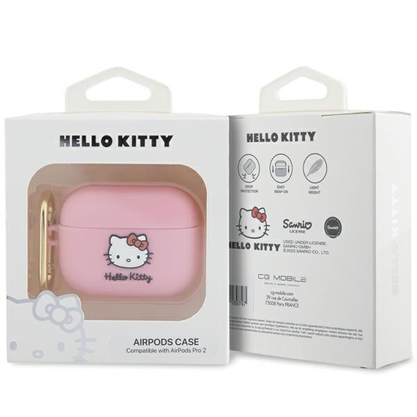 Funda Hello Kitty 3D Kitty Head para Apple AirPods Pro 2, Rosa