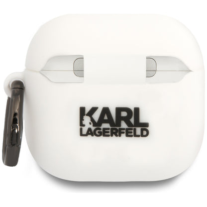 Funda Karl Lagerfeld 3D NFT Karl's Head para Apple AirPods 4, Blanca