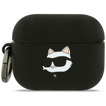 Funda Karl Lagerfeld Silicone Choupette's Head 3D para Apple AirPods Pro 3, Negra