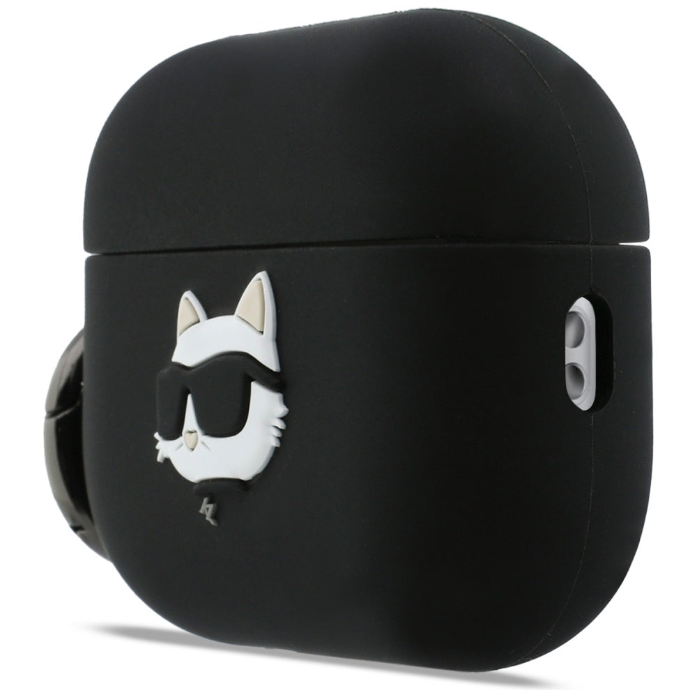 Funda Karl Lagerfeld Silicone Choupette's Head 3D para Apple AirPods Pro 3, Negra