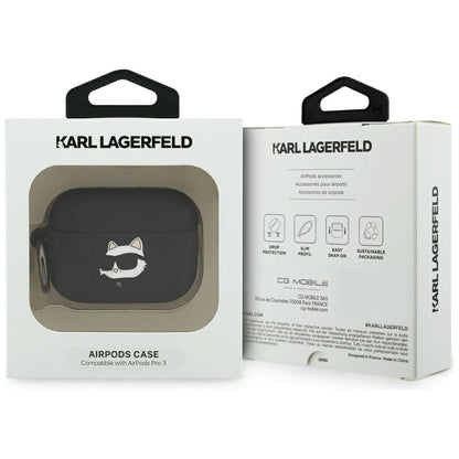 Funda Karl Lagerfeld Silicone Choupette's Head 3D para Apple AirPods Pro 3, Negra