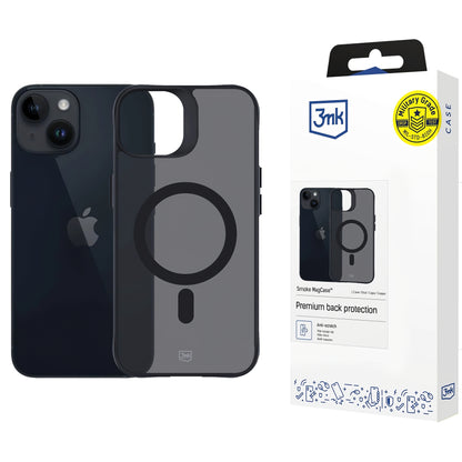 Funda MagSafe para Apple iPhone 14 / 13, 3MK, Smoke MagCase, Negra