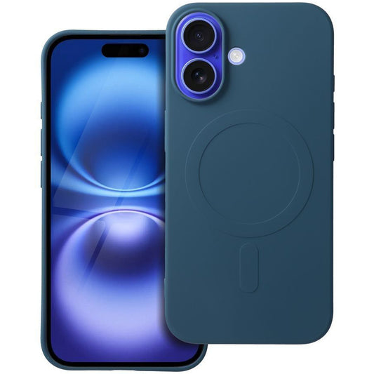 Funda MagSafe para Apple iPhone 16, OEM, Silicone Mag (Agujero Grande), Azul
