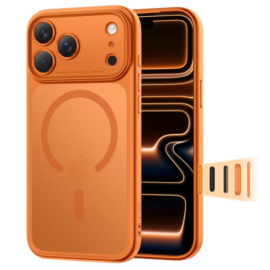Funda MagSafe para Apple iPhone 17 Pro Max, Tech-Protect, MagPeak, Naranja Mate