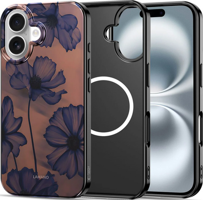 Funda MagSafe para Apple iPhone 16, Tech-Protect, Lamano Velvet Night, Negra