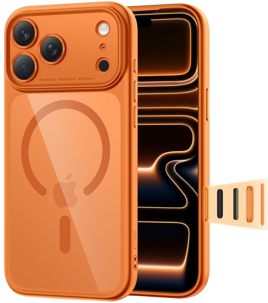 Funda MagSafe para Apple iPhone 17 Pro, Tech-Protect, MagPeak, Naranja