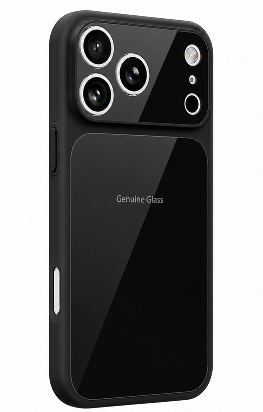 Funda MagSafe para Apple iPhone 17, OEM, Vidrio Auténtico, Negra