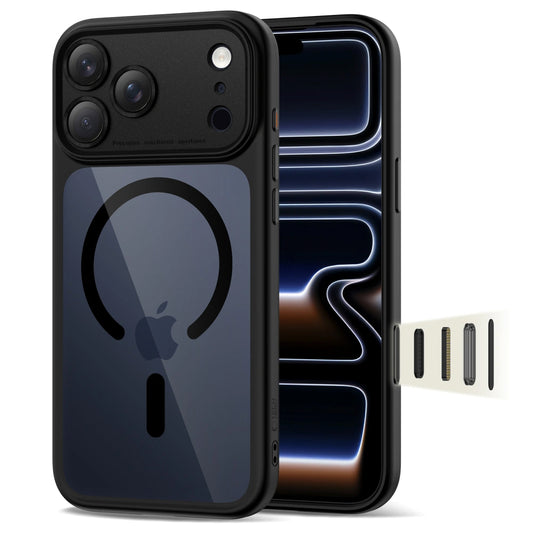 Funda MagSafe para Apple iPhone 17 Pro Max, Tech-Protect, MagPeak, Negra Transparente