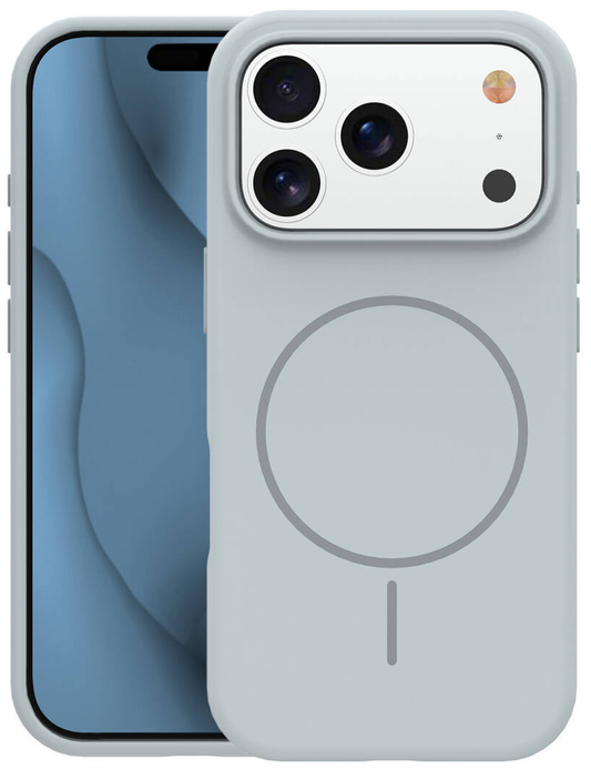 Funda MagSafe para Apple iPhone 17 Pro, OEM, Silicona Delgada, Gris