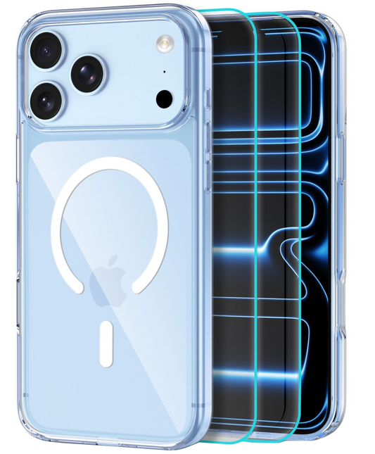 Funda MagSafe para Apple iPhone 18 Pro Max / 17 Pro Max, Tech-Protect, Flexair Hybrid con Protector de Pantalla, Transparente