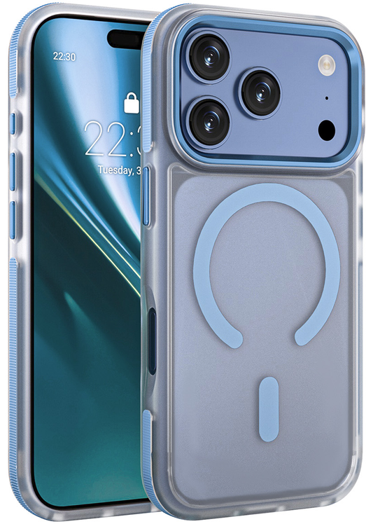Funda MagSafe para Apple iPhone 18 Pro / 17 Pro, Etteri, Icy Mag, Azul