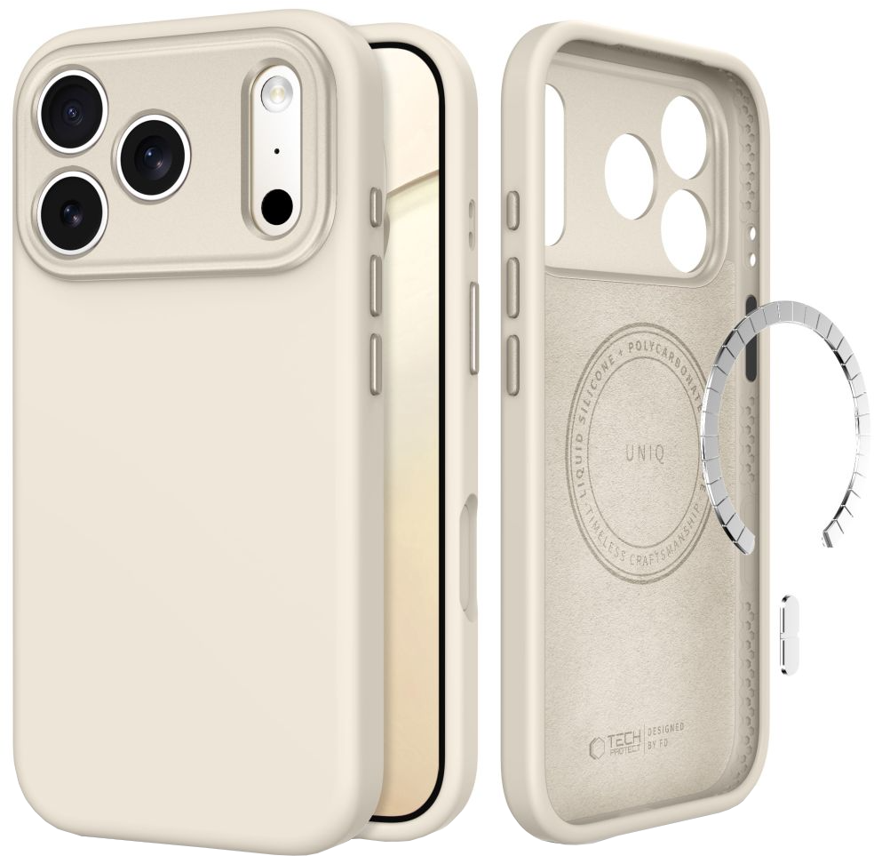 Funda MagSafe para Apple iPhone 18 Pro / 17 Pro, Tech-Protect, Uniq CC, Beige