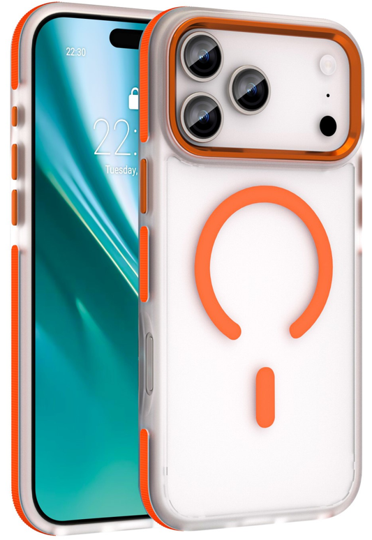 Funda MagSafe para Apple iPhone 18 Pro / 17 Pro, Etteri, Icy Mag, Naranja