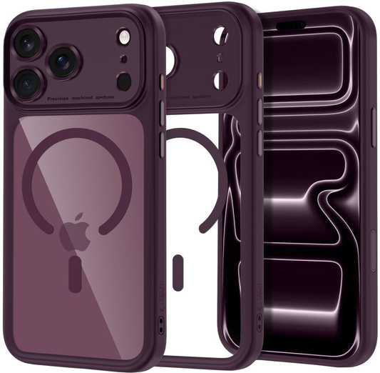 Funda MagSafe para Apple iPhone 18 Pro Max / 17 Pro Max, Tech-Protect, MagPeak CC, Vino Transparente