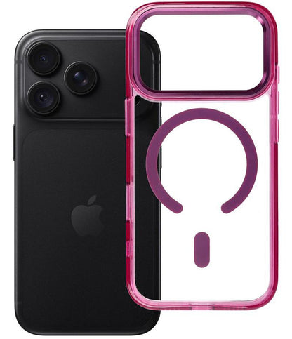 Funda MagSafe para Apple iPhone 18 Pro / iPhone 17 Pro, OEM, Frame Clear Hybrid, color burdeos.