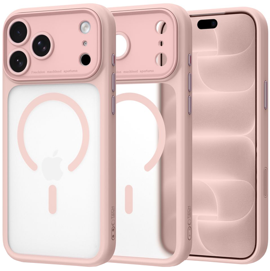 Funda MagSafe para Apple iPhone 18 Pro / 17 Pro, Tech-Protect, MagPeak CC, Rosa Mate