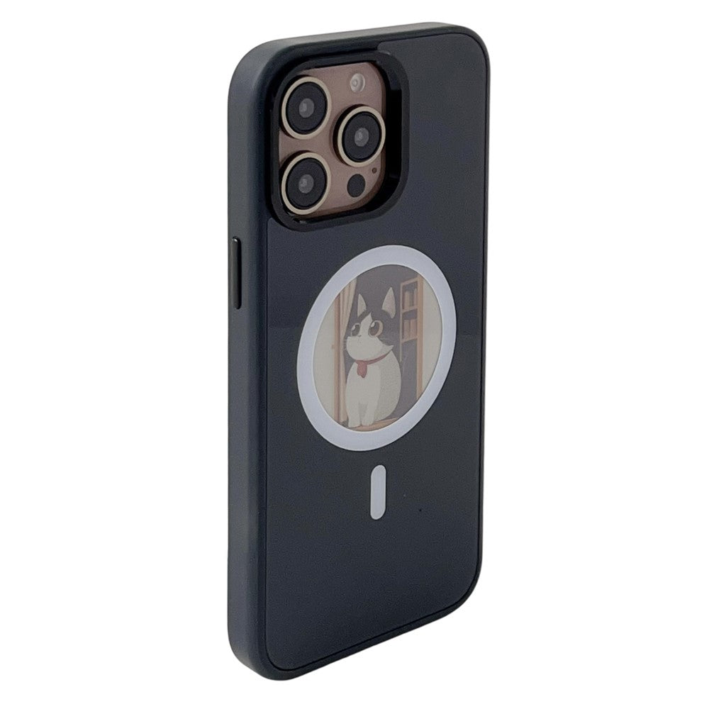 Funda MagSafe para Apple iPhone 16 Pro, OEM, Pantalla Redonda Smart E-Ink, Negra