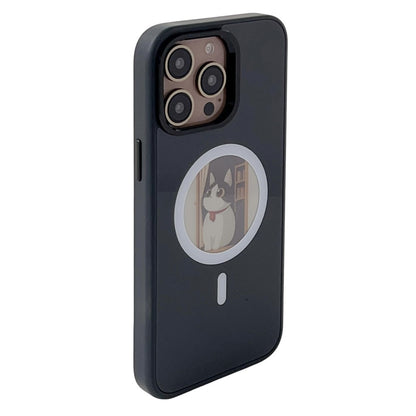 Funda MagSafe para Apple iPhone 16 Pro Max, OEM, Pantalla Redonda Smart E-Ink, Negra