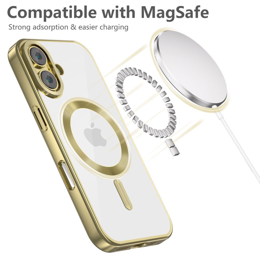 Funda MagSafe para Apple iPhone 16, Tech-Protect, Magflex Satin, Oro 