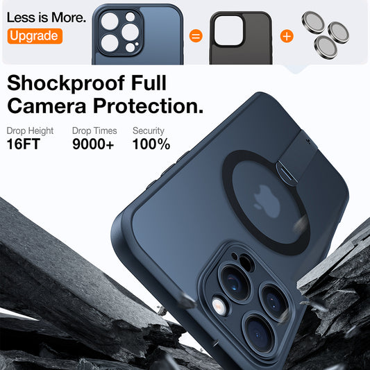 Funda MagSafe para Apple iPhone 16 Pro, Torras, Pstand Spin, Negra