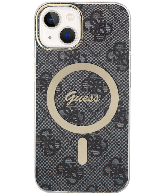Funda MagSafe para Apple iPhone 15, Guess, 4G IML, Negra GUHMP15SH4STK