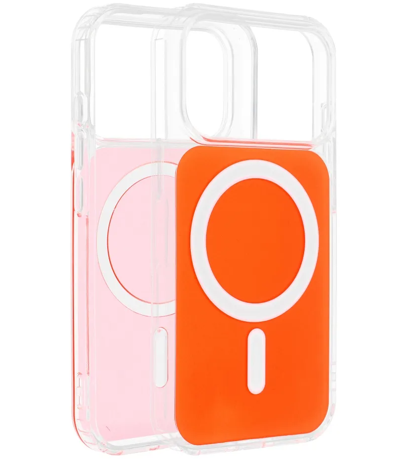 Funda MagSafe para Apple iPhone 17e / 16e, OEM, Clear Fusion Mag Cover, Naranja