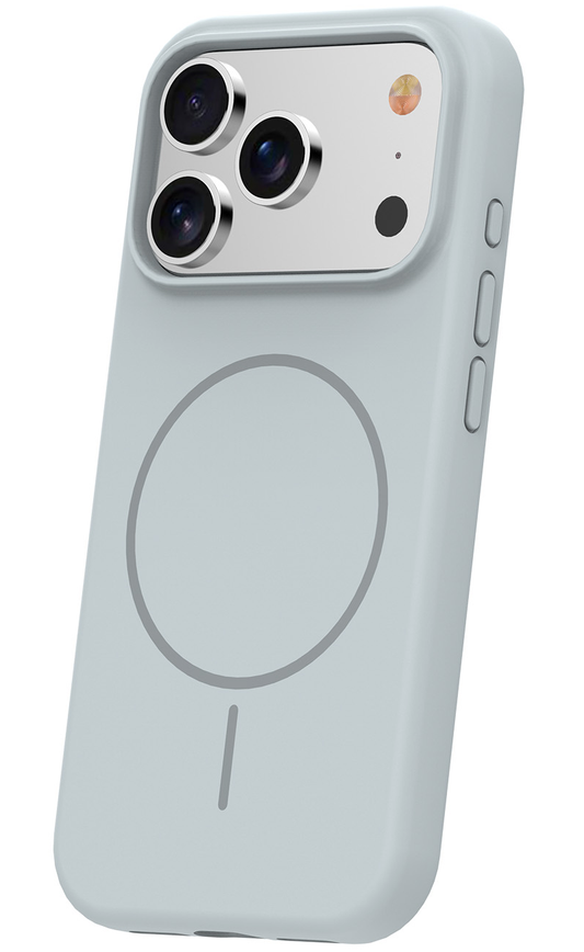 Funda MagSafe para Apple iPhone 17 Pro, OEM, Silicona Delgada, Gris