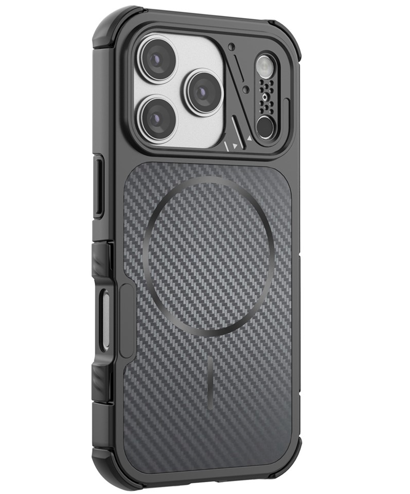 Funda MagSafe para Apple iPhone 18 Pro / 17 Pro, OEM, Protección de Carbono y Esquinas, Negra