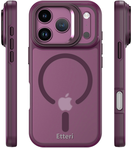 Funda MagSafe para Apple iPhone 18 Pro / 17 Pro, Etteri, Morning Fog, Granate