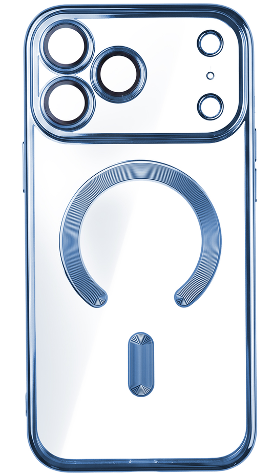 Funda MagSafe para Apple iPhone 18 Pro / 17 Pro, OEM, Color Chrome Mag, Azul