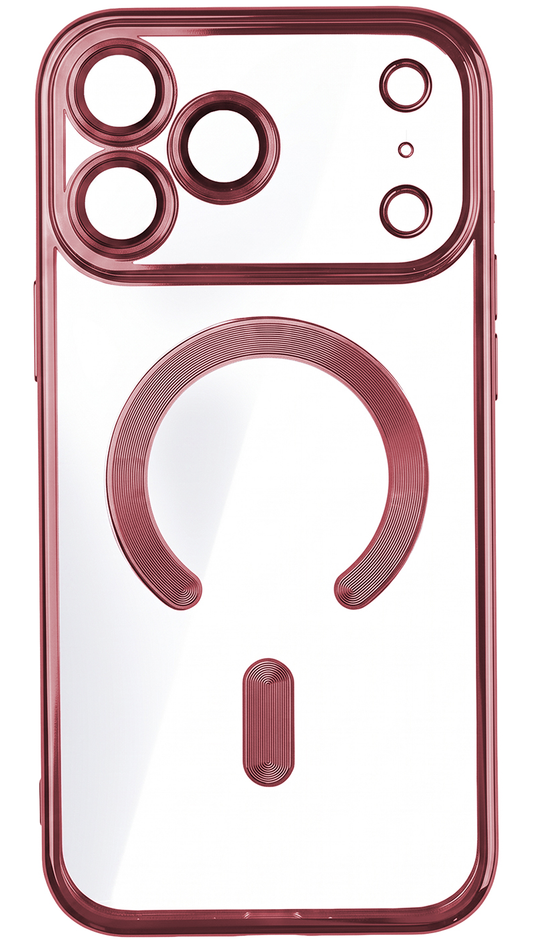 Funda MagSafe para Apple iPhone 18 Pro / 17 Pro, OEM, Color Chrome Mag, Granate