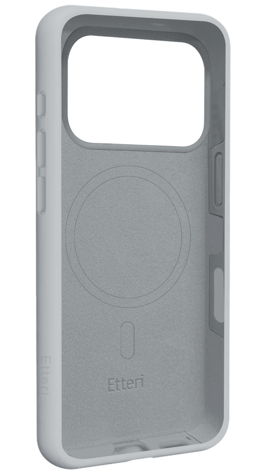 Funda MagSafe para Apple iPhone 18 Pro Max / 17 Pro Max, Etteri, Silicone Mag, Gris