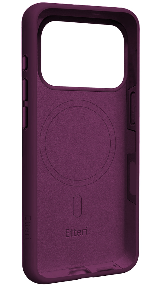 Funda MagSafe para Apple iPhone 18 Pro Max / 17 Pro Max, Etteri, Silicone Mag, Granate