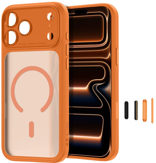 Funda MagSafe para Apple iPhone 18 Pro Max / 17 Pro Max, Tech-Protect, MagPeak CC, Naranja Mate