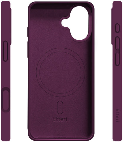 Funda MagSafe para Apple iPhone 17, Etteri, Silicone Mag, Granate
