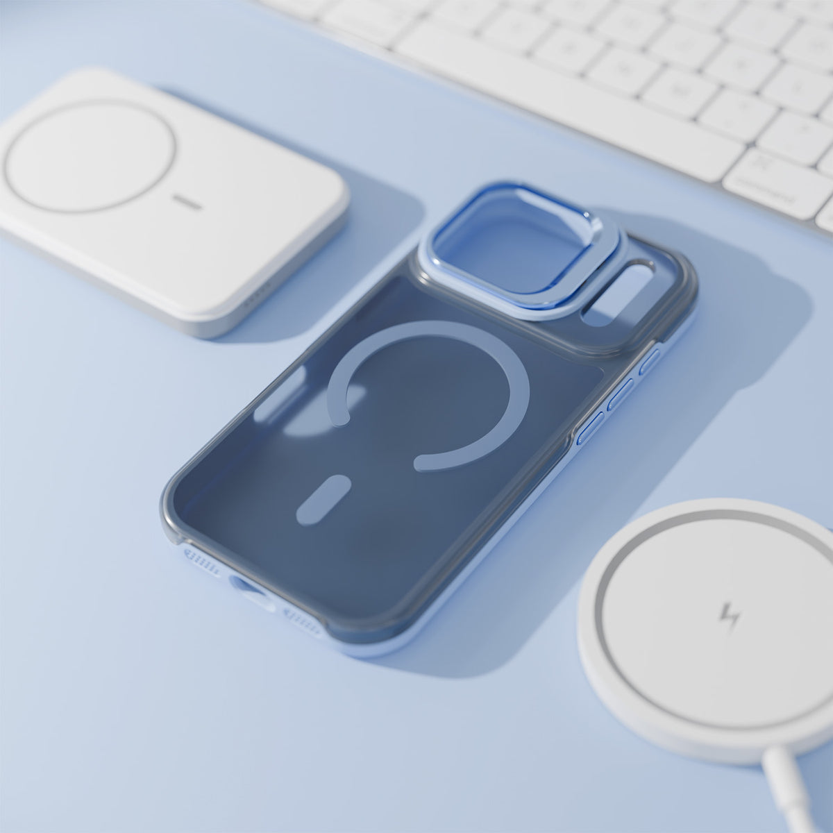 Funda MagSafe para Apple iPhone 18 Pro / 17 Pro, Etteri, Morning Fog, Azul