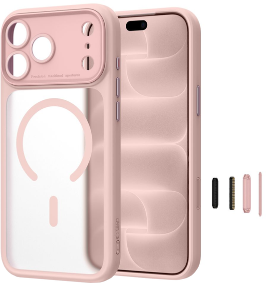 Funda MagSafe para Apple iPhone 18 Pro / 17 Pro, Tech-Protect, MagPeak CC, Rosa Mate