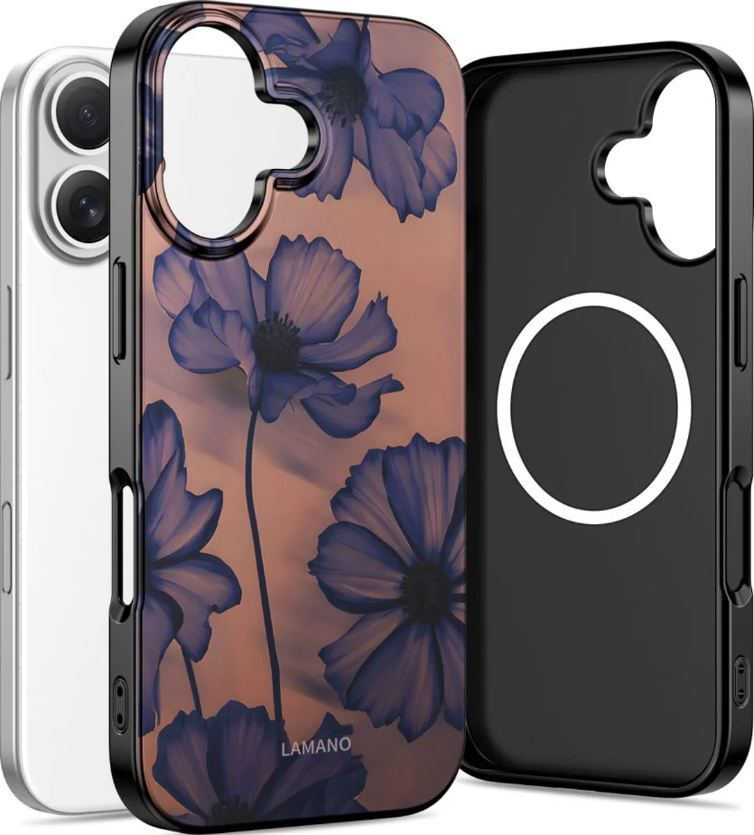 Funda MagSafe para Apple iPhone 16, Tech-Protect, Lamano Velvet Night, Negra