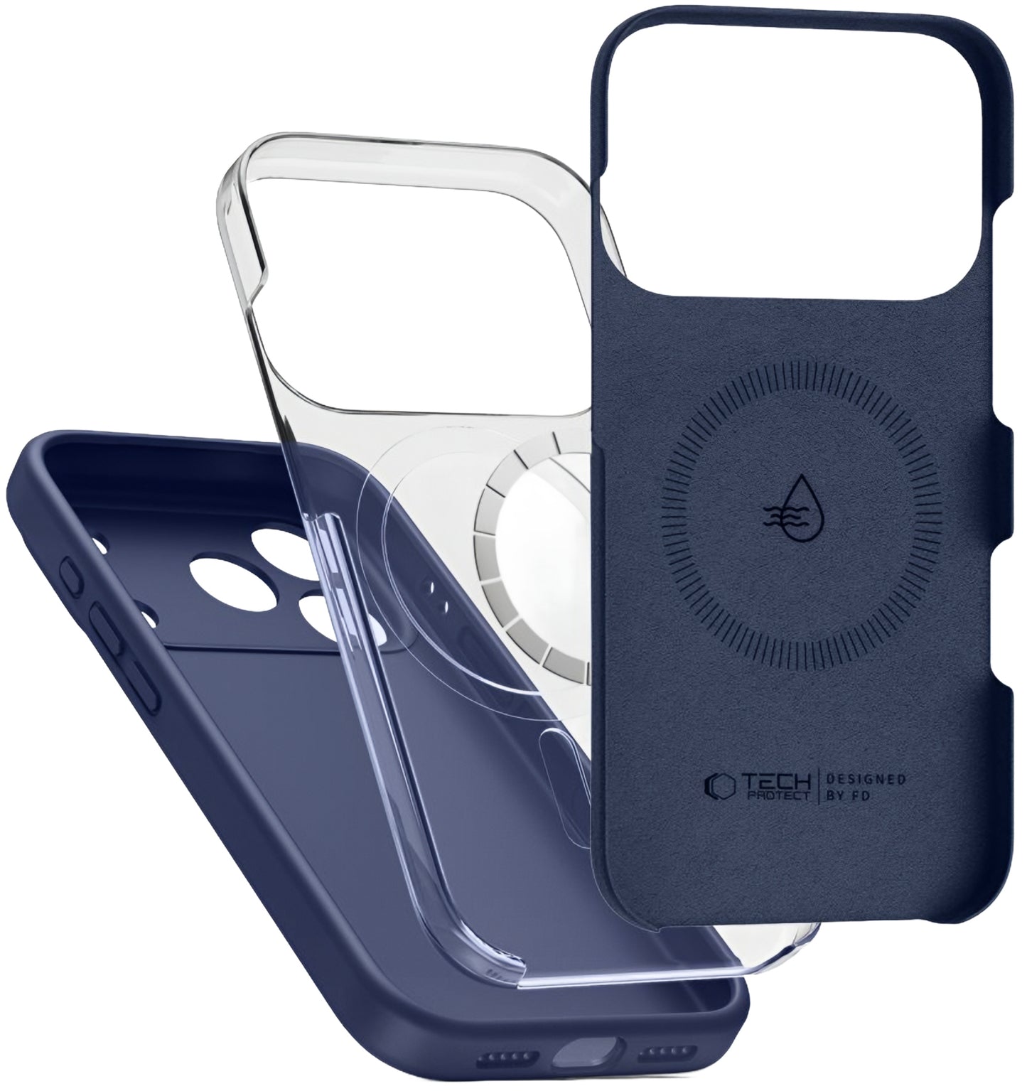 MagSafe Case for Apple iPhone 17 Pro, Tech-Protect, Silicone, Navy Blue