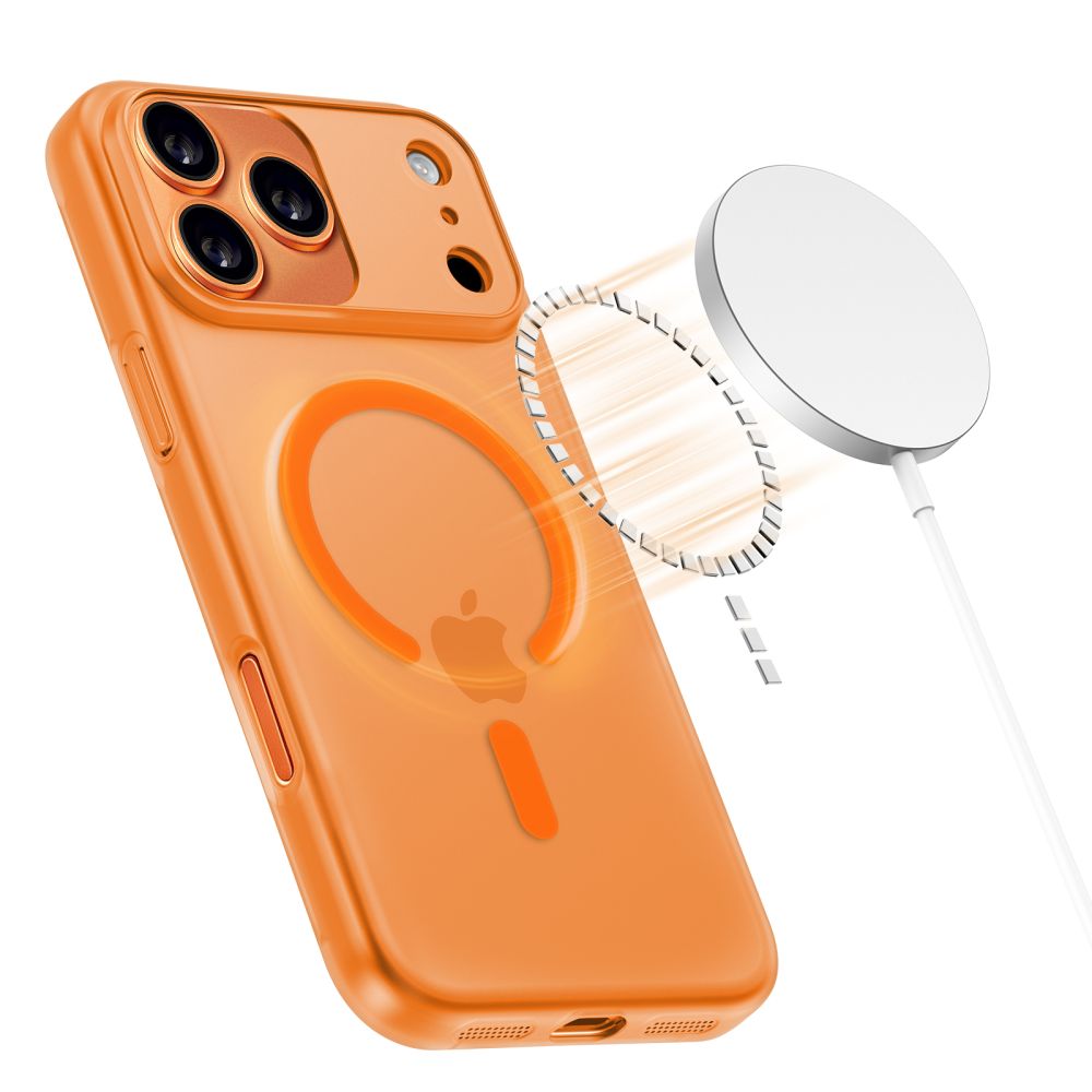 Funda MagSafe para Apple iPhone 17 Pro Max, Tech-Protect, MagSlim, Naranja Mate