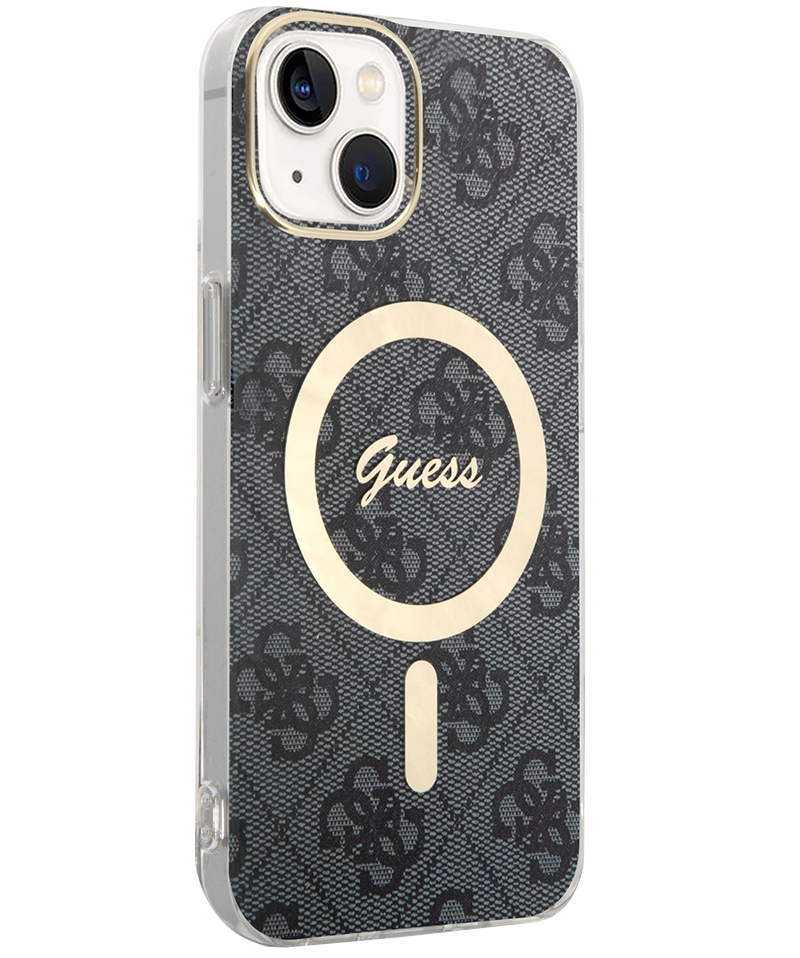 Funda MagSafe para Apple iPhone 15, Guess, 4G IML, Negra GUHMP15SH4STK