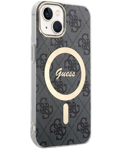 Funda MagSafe para Apple iPhone 15, Guess, 4G IML, Negra GUHMP15SH4STK