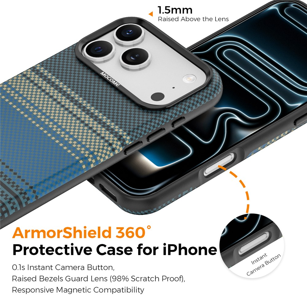 Funda MagSafe para Apple iPhone 17 Pro Max, OEM, Gradient Rainbow, Azul Marino