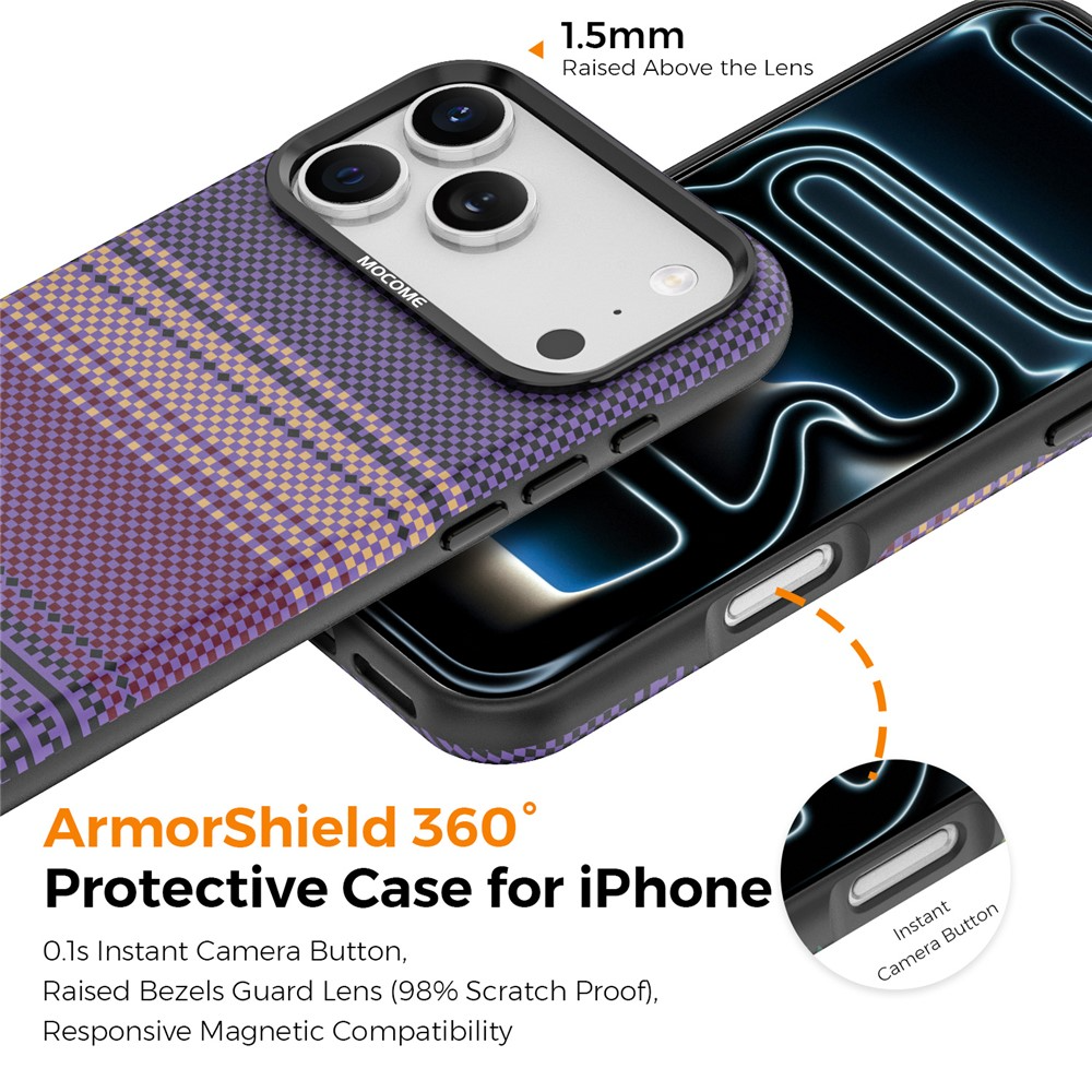 Funda MagSafe para Apple iPhone 17 Pro Max, OEM, Gradient Rainbow, Morado