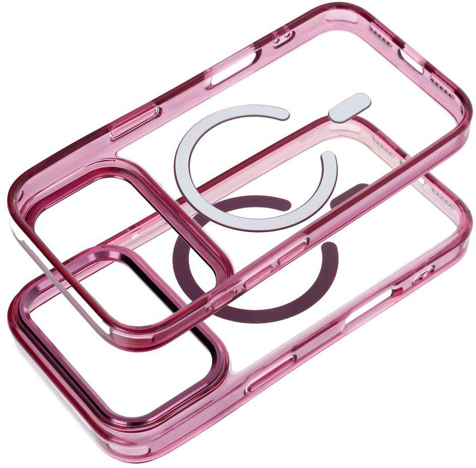Funda MagSafe para Apple iPhone 18 Pro / iPhone 17 Pro, OEM, Frame Clear Hybrid, color burdeos.
